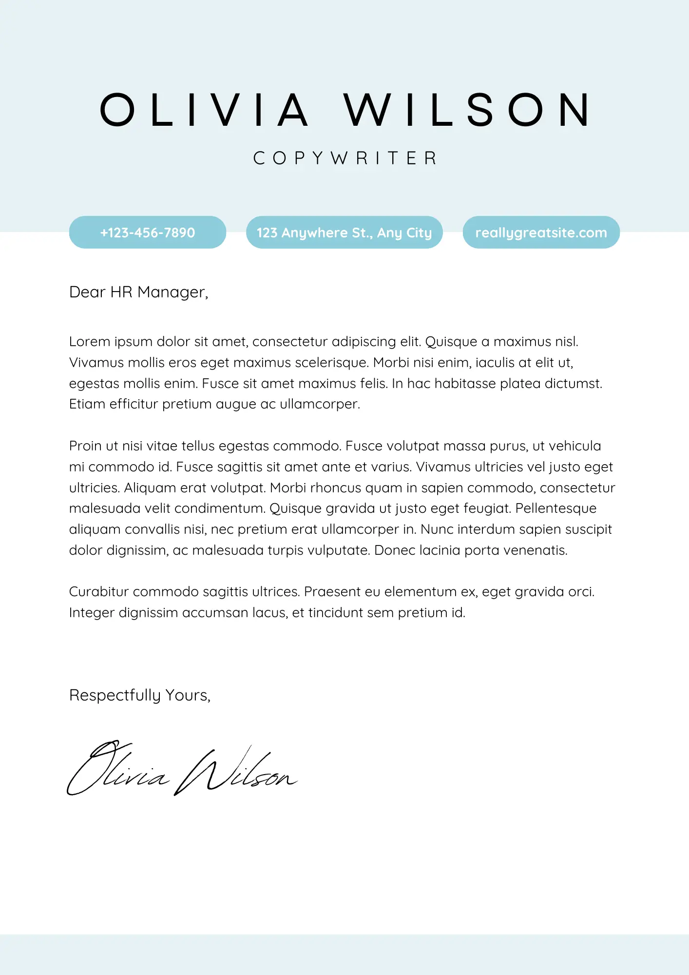 Modern Cover Letter Template - ATS-friendly design