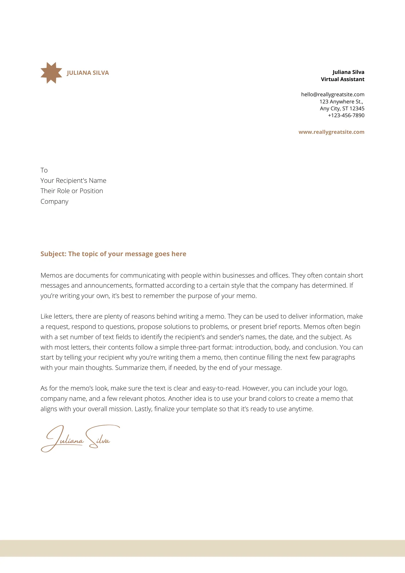 Executive Cover Letter Template - ATS-friendly design