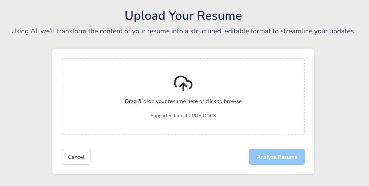 Upload Resume AI Enhancement